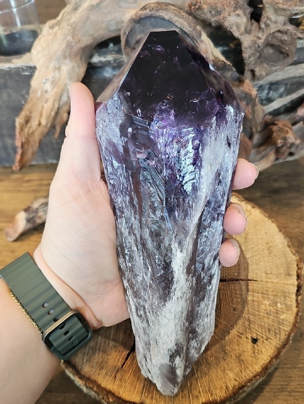 Large Natural Amethyst Crystal Point - Deep Purple